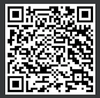 a black and white qr code on a black background