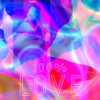 an image of a woman with the words 100 % love