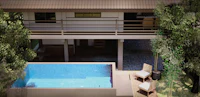 a house with a swimming pool