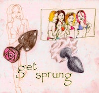a drawing of a woman with a sex toy and a drawing of a woman with a sex to