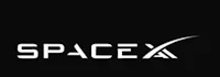 the spacex logo on a black background