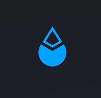 a blue drop on a black background