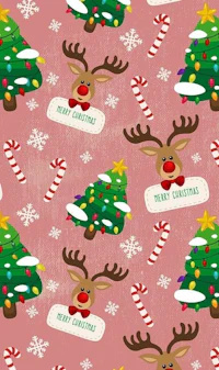 a christmas pattern with reindeer and candy canes
