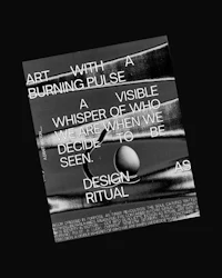 a black and white poster with the words art with burning pulse