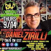 a poster for the rap yard with daniel zirilli