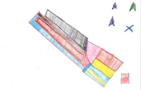 a child's drawing of a triangle