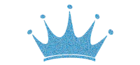 a blue crown on a black background