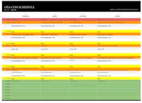 a calendar with a yellow and orange background