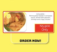a flyer with a picture of a plate of food
