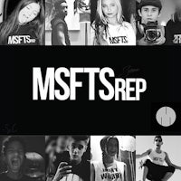 a black and white photo of a group of people with the word msfts rep