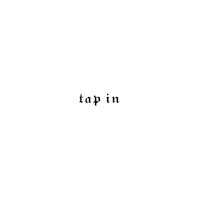 the word tap in is written on a white background