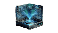 an image of a box with a blue light coming out of it
