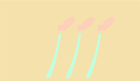 a drawing of three arrows on a yellow background