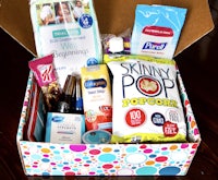 a box with a variety of items in it