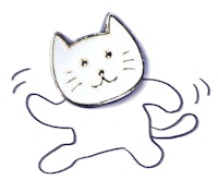 a white cat is running on a white background