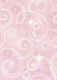 a pink background with swirls and stars on it