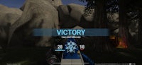 a screenshot of a video game with the word victory