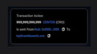 a screenshot of a transaction action on a black screen