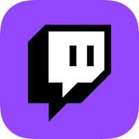 the twitch logo on a purple background