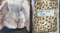 a painting of a rabbit with a leopard print on it