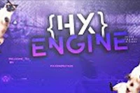 a cat is jumping up and down with the words hx engine