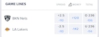 nba game lines - screenshot