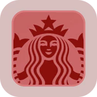 a starbucks logo in a red square