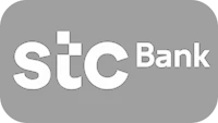 stc bank logo on a black background