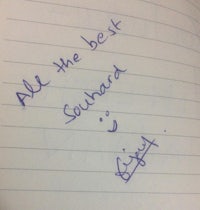 a notebook with a handwritten note that says all the best