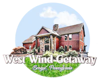the logo for west wind getaway in georgetown, pennsylvania