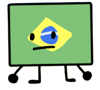 a cartoon character with a brazilian flag on it