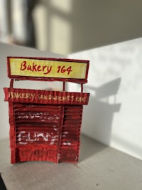 a model of a bakery on a table