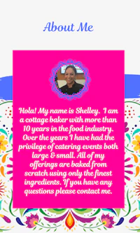 my name is shelley, i am a cottage baker with more