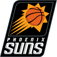 the phoenix suns logo on a black background