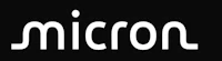 micron logo on a black background