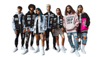 a group of young people posing for a photo
