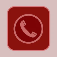 a red phone icon on a white background