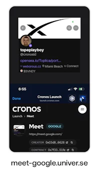 a phone screen with the words cronos meet google universal
