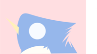 a blue bird and a pink bird