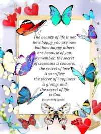 the beauty of life is not happiness but the secret of god