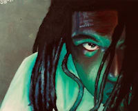 a painting of a man with dreadlocks