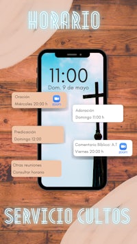a phone with the text serviceo cultos on it