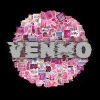a pink circle with the word venmo on it
