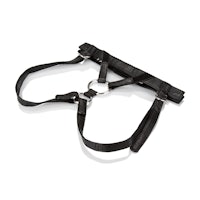 a black harness on a white background