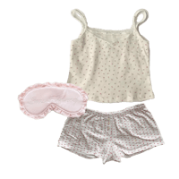 a pajama set with a sleep mask and pajama pants