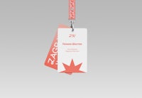 a lanyard with a red and white star on it