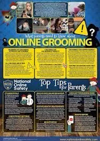 a poster with information about online grooming