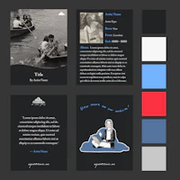 a color palette with a picture of a woman in a boat