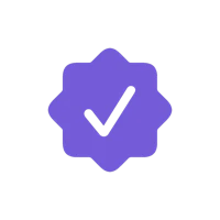 a purple check mark icon on a black background