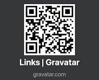 linksgravatar qr code on a black background